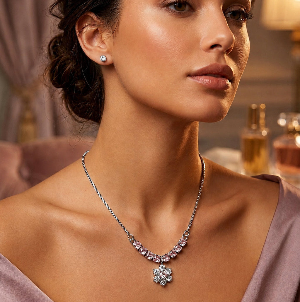 CLUSTER FLORAL PENDANT NECKLACE SET