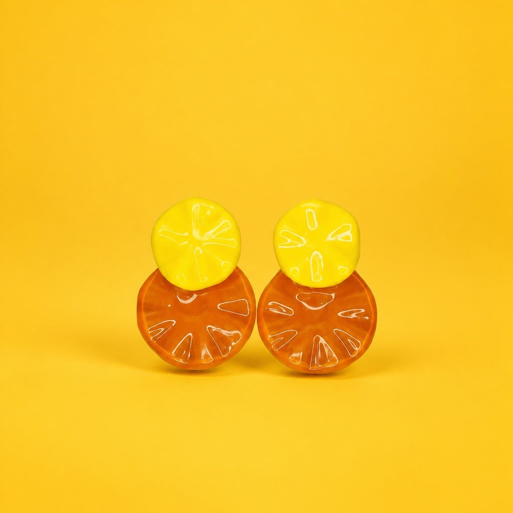 RESIN GEOMETRIC DROP EARRINGS