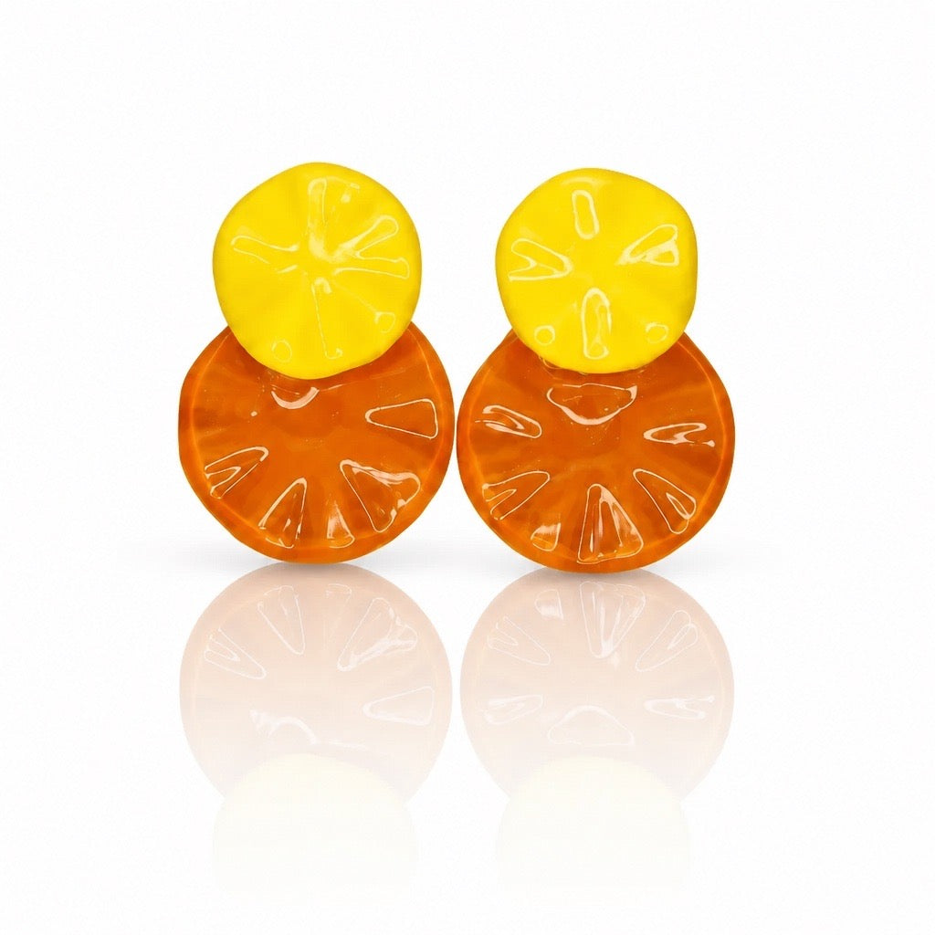 RESIN GEOMETRIC DROP EARRINGS