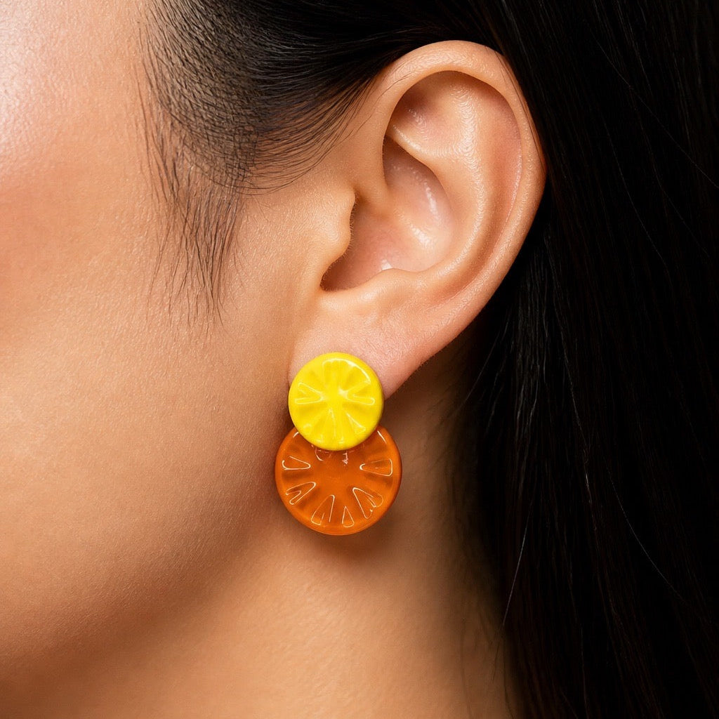 RESIN GEOMETRIC DROP EARRINGS
