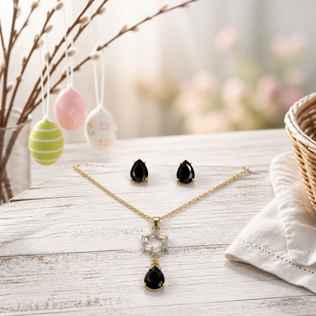 HEXAGON DROP NECKLACE SET