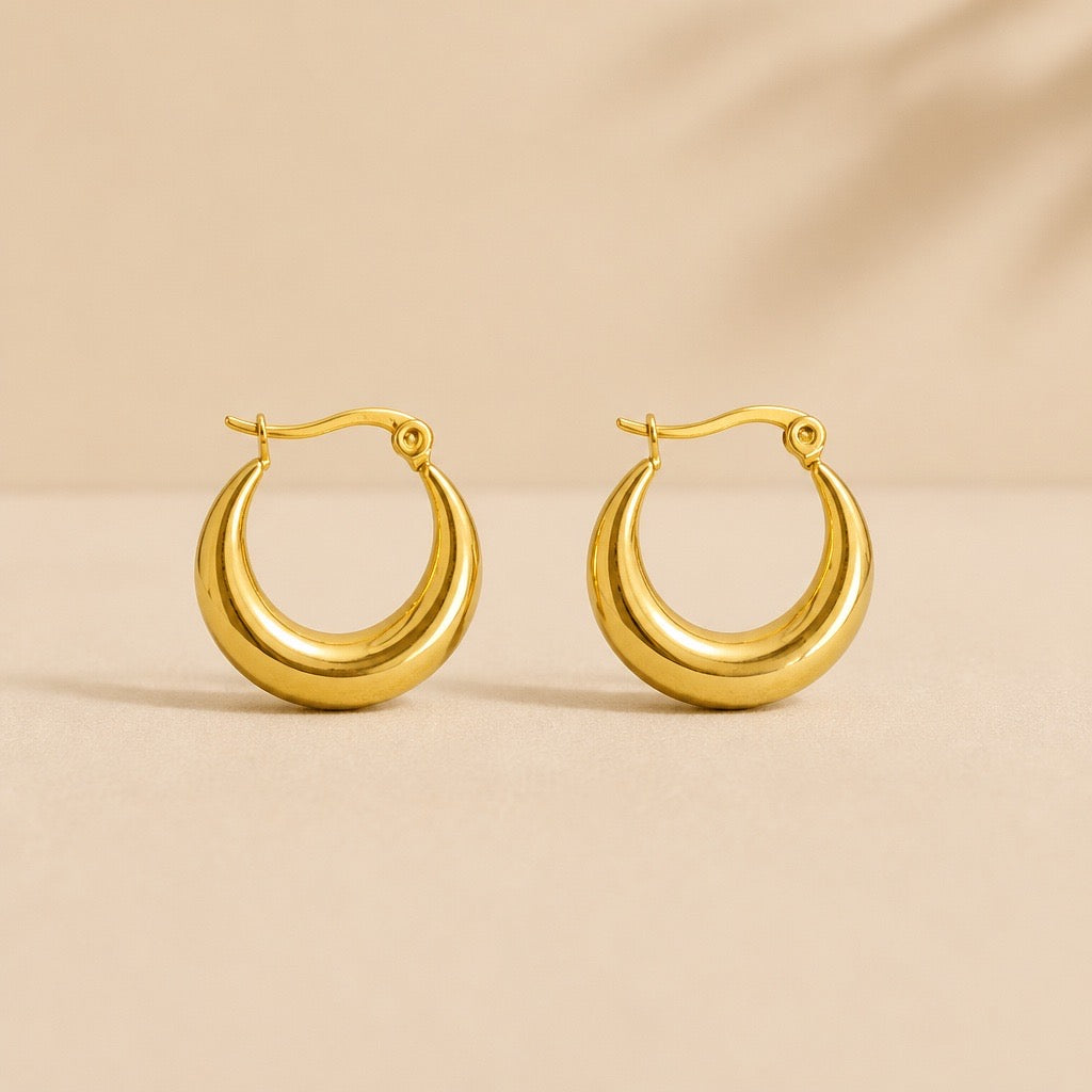 CHUNKY CRESCENT HOOP EARRINGS